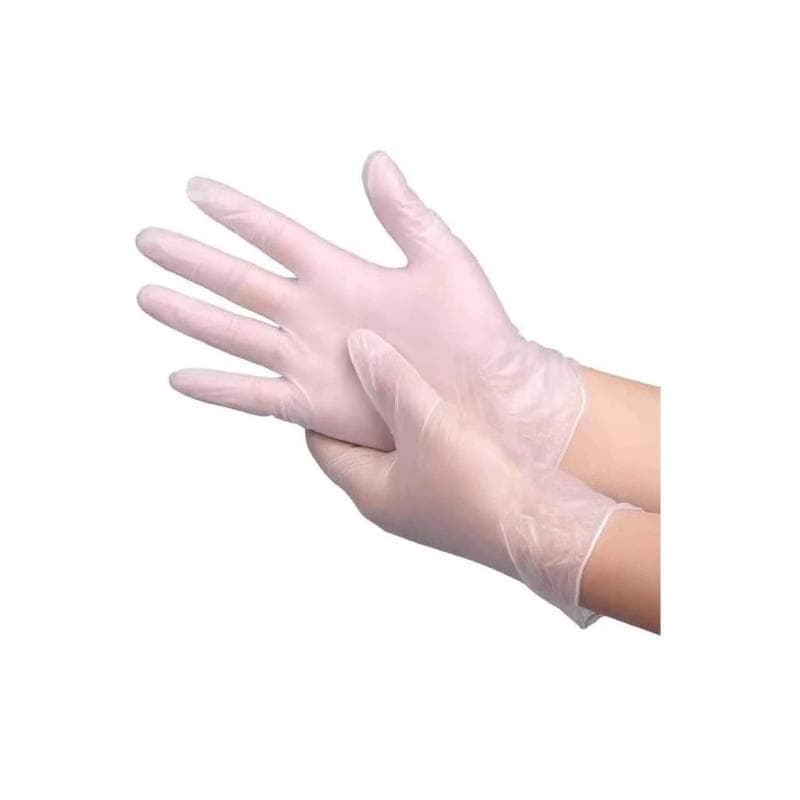 5 Packs Of Vinyl Gloves Large Clear